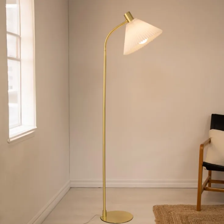 Best Mira gulvlampe, børstet messing Gulvlamper