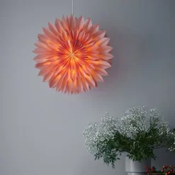 Solina julestjerne med lys, 58 cm, lyserød Julestjerner Med Lys