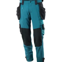 Sale Advanced håndværkerbukser med stretch, petroleumsblå, str. 82C56 Bukser & Shorts