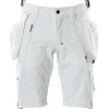 Advanced håndværkershorts med stretch, hvid, str. C43 Bukser & Shorts
