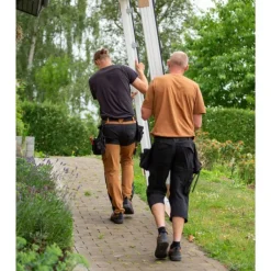 Sale Customized arbejdsbukser med stretch, khaki/sort, str. 76C46 Bukser & Shorts