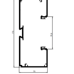 Outlet 2 meter Signa kanalbund, Base 70/170 mm, perlehvid Kabelkanaler