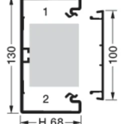 Clearance 2 meter BR installationskanal 70/130, perlehvid Kabelkanaler