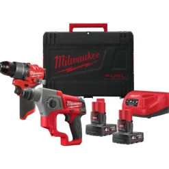 Clearance M12 Powerpack boremaskinesæt, m. batterier og lader Bore- & Skruemaskiner