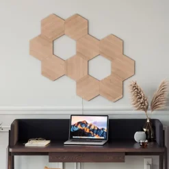 New Elements Wood Hexagons udvidelsespakke, 3 paneler Led Strips|Nanoleaf