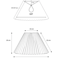 Clearance Emma Hacienda Plisse lampeskærm, hvid, Lampeskærme|Nielsen Light