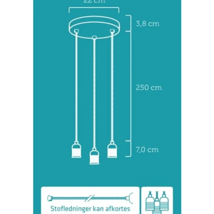 Hot K9 klyngependel, 3 lamper Nielsen Light