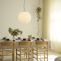 New Nora cafependel, opal/messing, Ø50 cm Nielsen Light