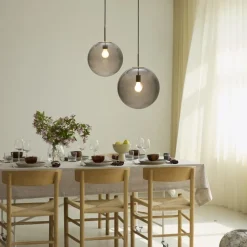 Sale Nora cafependel, røgfarvet/messing, Ø30 cm Nielsen Light