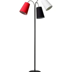Sale Salsa gulvlampe, sort med rød, sort & hvid skærm Nielsen Light|Gulvlamper