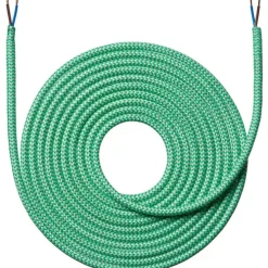 Sale stofledning, 2x0,75 mm², 4 meter, zigzag grøn Stofledninger|Nielsen Light
