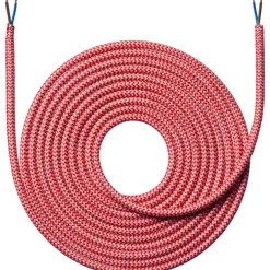 Online stofledning, 2x0,75 mm², 4 meter, zigzag rød Stofledninger|Nielsen Light