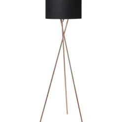 Hot Uptown gulvlampe, kobber ben og sort skærm Gulvlamper