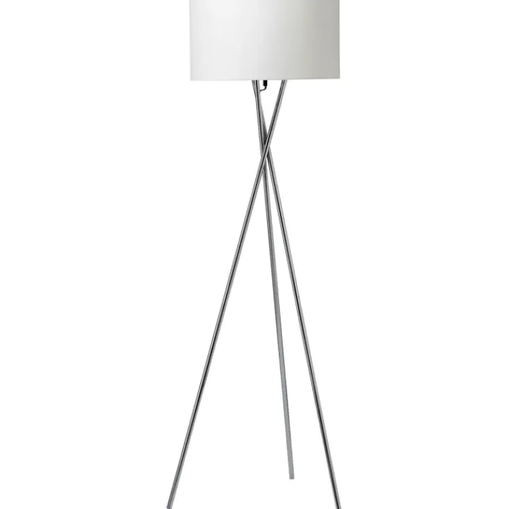 Sale Uptown gulvlampe, krom ben og råhvid skærm Gulvlamper