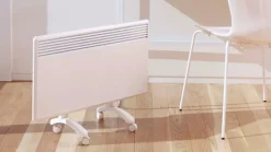 Nobø ben med hjul til type 20 el-radiator, hvid Elradiatorer