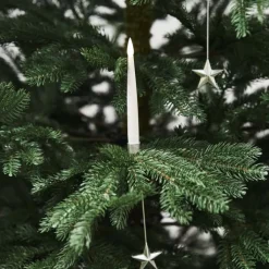 Outlet juletræslys med holder, 20 stk, sølvfarvet Juletræslys