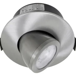 Clearance Low Profile Flexible indbygningsspot, driver & kip, Ø7,5 cm, børstet alu, Nordtronic