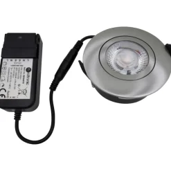 Best Low Profile Flexible indbygningsspot, driver, Ø8,3 cm, CTW, børstet alu Nordtronic