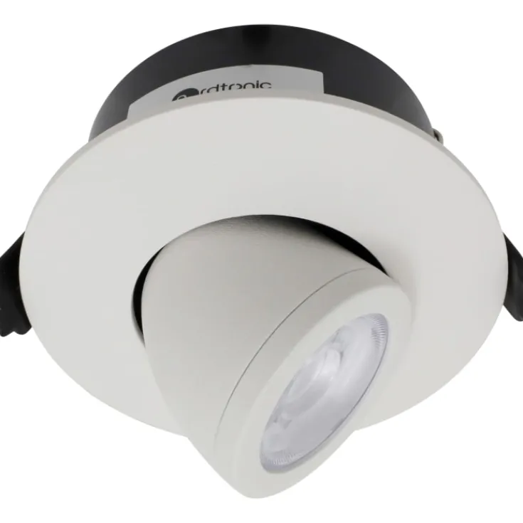 Clearance Low Profile Flexible indbygningsspot, kip, Ø7,5 cm, hvid, Ø Nordtronic