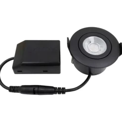 Online Low Profile Flexible indbygningsspot, Ø5,5 cm, sort, Nordtronic