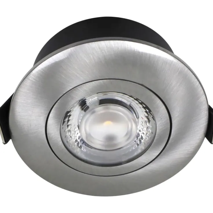 Online Low Profile Flexible indbygningsspot, Ø7,5 cm, børstet alu, Indbygningsspots