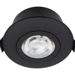Hot Low Profile Flexible indbygningsspot, Ø7,5 cm, sort, Nordtronic