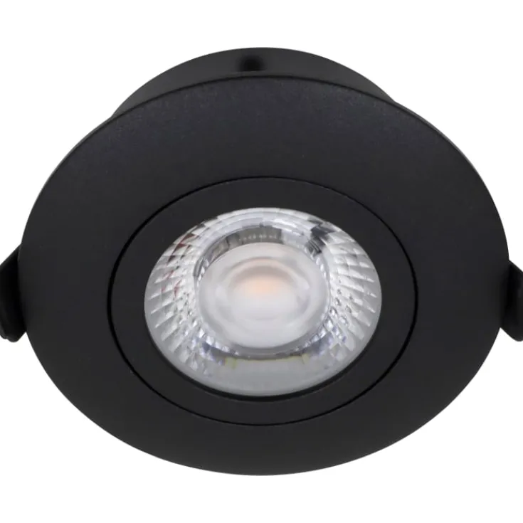 Outlet Low Profile Flexible indbygningsspot, Ø8,3 cm, sort, Nordtronic