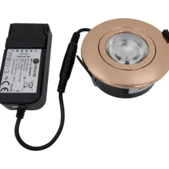 New Low Profile Flexible udendørs indbygningsspot, driver, Ø7,5 cm, kobber, Nordtronic|Udendørs Spots