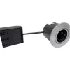 Quick Install indbygningsspot, GU10, rund, børstet aluminium Nordtronic