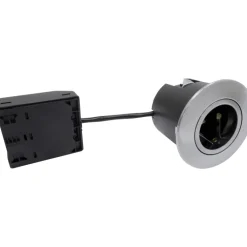 Quick Install indbygningsspot, GU10, rund, børstet aluminium Nordtronic