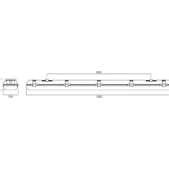 New Alaska LED armatur, 2xT8 LED rør, 126 cm Led Armaturer