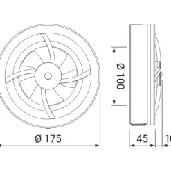 Online Brisa badventilator, fugtstyring, timer, Ø100 mm, Badeværelsesventilatorer