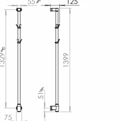 Best Limbo håndklædetørrer, 75x1399 mm, hvid Håndklædetørrer