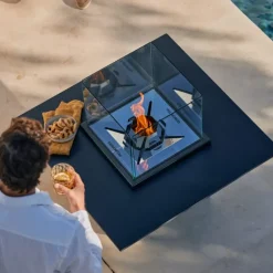 Hot Cube bålsted med træpiller Terrassevarmere