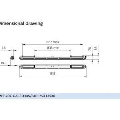 New CoreLine WT120C LED loftarmatur 150 cm, Led Armaturer|Philips