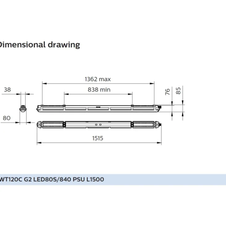 Best CoreLine WT120C LED loftarmatur 150 cm, Led Armaturer|Philips