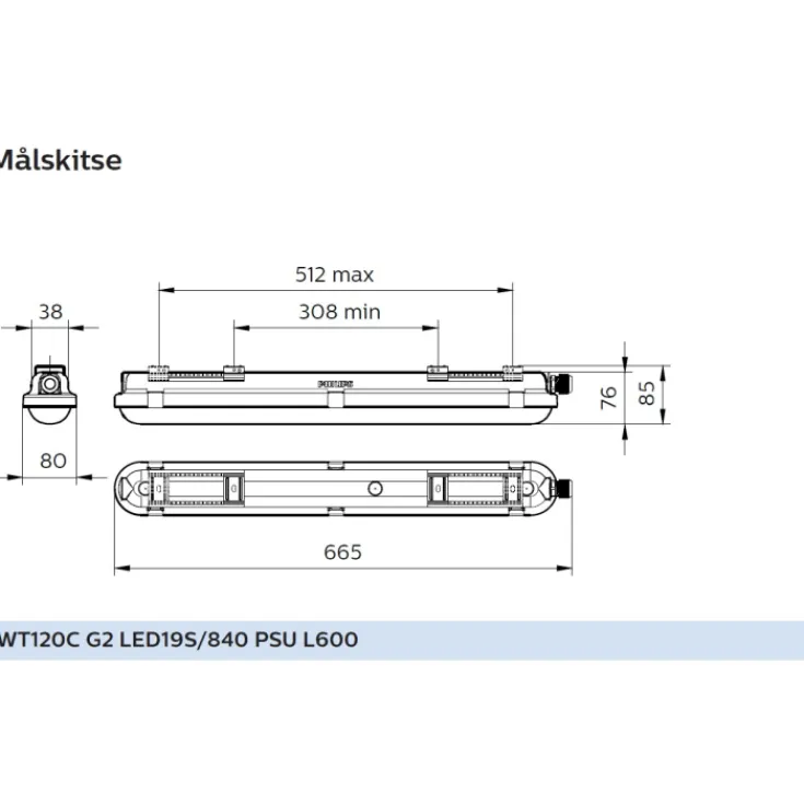 Clearance CoreLine WT120C LED loftarmatur 60 cm, Led Armaturer|Philips