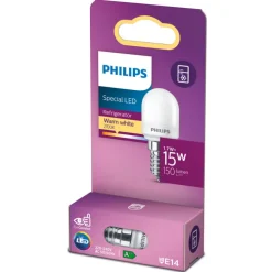 Outlet E14 køleskabspære, 2700K, 1,7W Philips