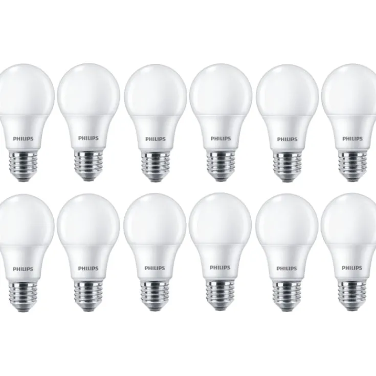 Hot E27 standardpære, , 8W, 12-pak Philips