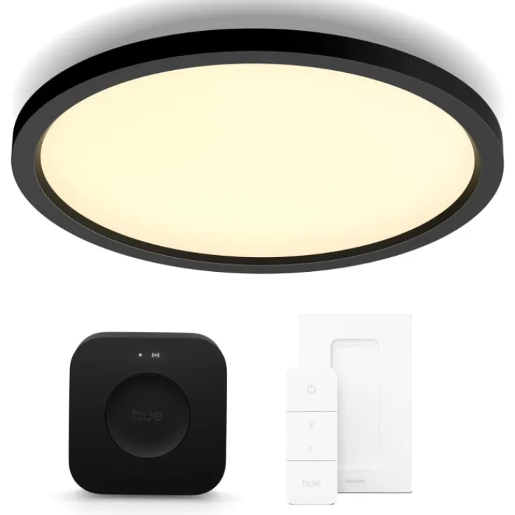Outlet Philips Hue Aurelle plafond, sort, startsæt Indendørs Belysning