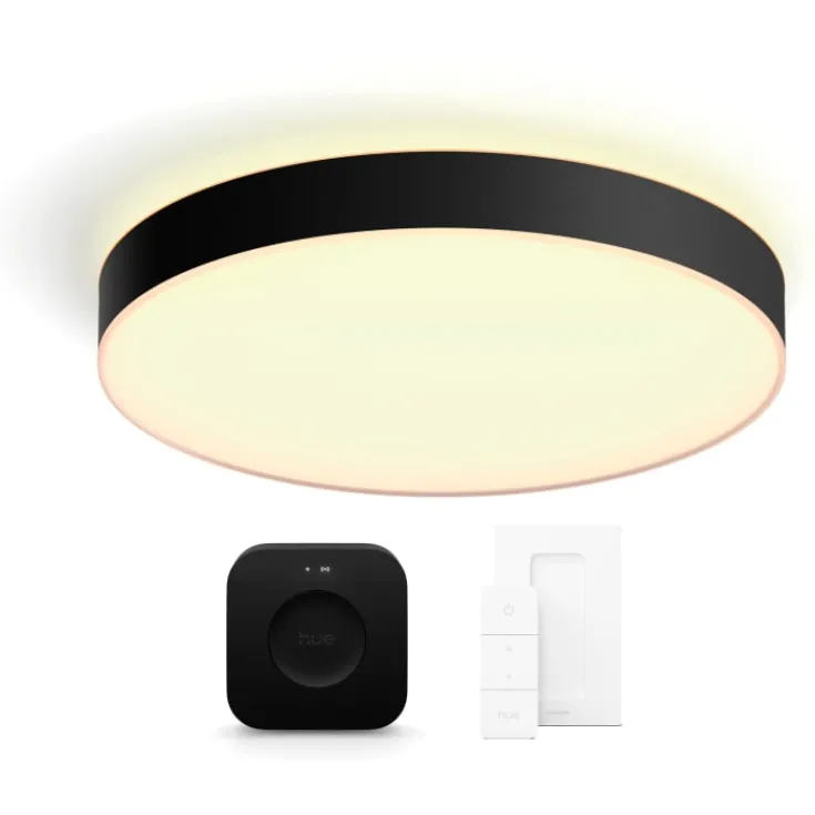Best Philips Hue Enrave plafond, sort, Ø55 cm, startsæt Indendørs Belysning