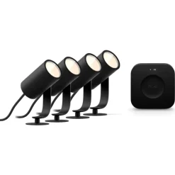 Discount Philips Hue Lily havespots med Bridge Pro, 4-pak Udendørs Belysning|Havelamper