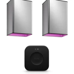 New Philips Hue Resonate udendørs væglamper med Bridge Pro, aluminium, 2-pak Udendørs Væglamper|Udendørs Belysning