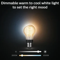 Discount White Ambiance E27 standardpære, 2200K-6500K, 7W Lyskilder|Philips Hue
