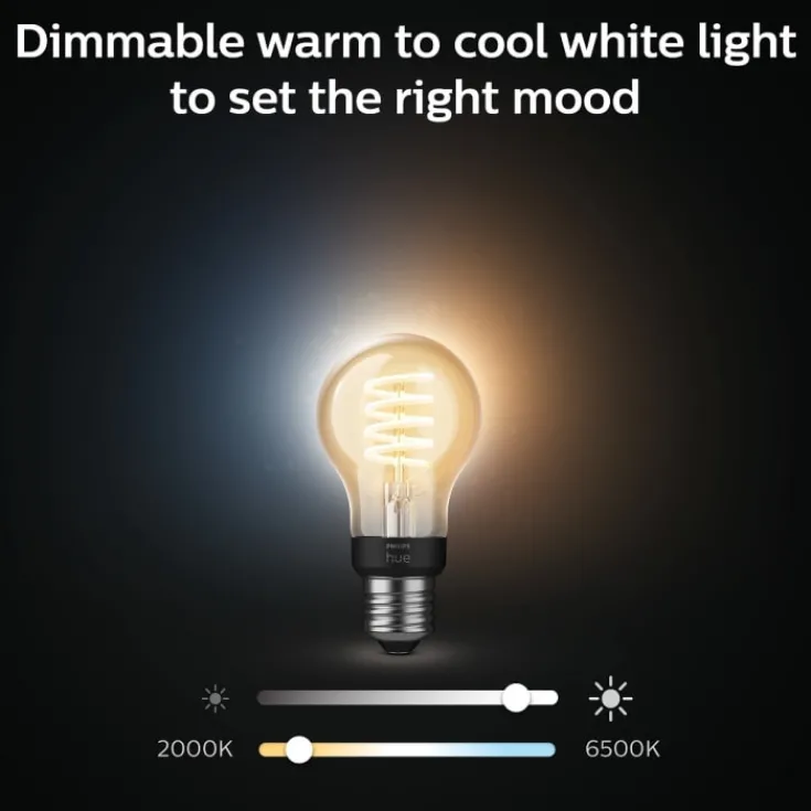 Discount White Ambiance E27 standardpære, 2200K-6500K, 7W Lyskilder|Philips Hue