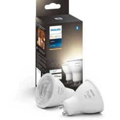 Online White GU10 spotpære, 2700K, 4,2W, 2-pak Lyskilder|Philips Hue