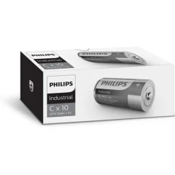 New Industrial Alkaline C batterier, 10 stk. Batterier|Philips