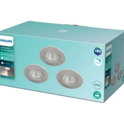 New myLiving Dive indbygningsspot, nikkel, 3-pak Indbygningsspots|Philips
