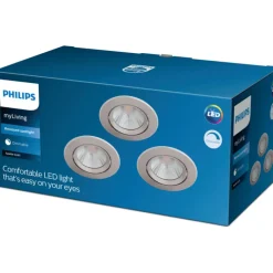 Sale myLiving Sparkle indbygningsspot, 2700K, 5,5W, krom, 3-pak Indbygningsspots|Philips
