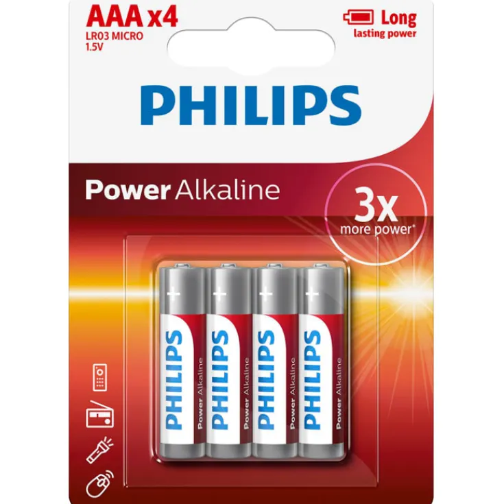 New Power Alkaline AAA batterier, Batterier